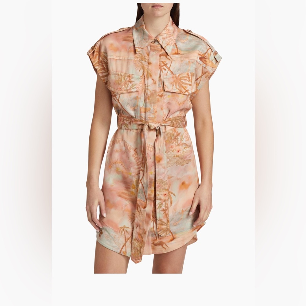 Zimmerman illuminated Print Button-Up Dress size 1 AU